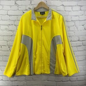 Metrostyle Jacket Womens Plus Sz 2X Bright Yellow Gray Full Zip